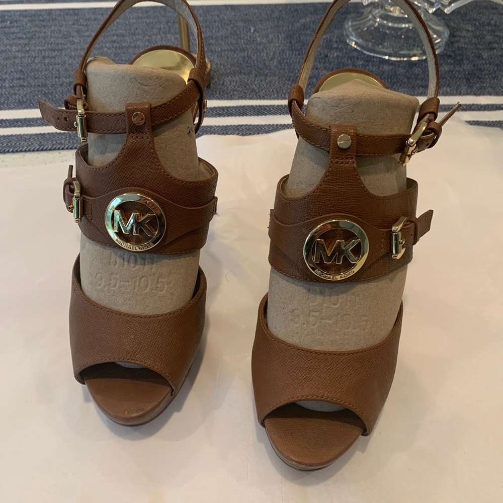 Michael kors leather high heel sandals size 8.5